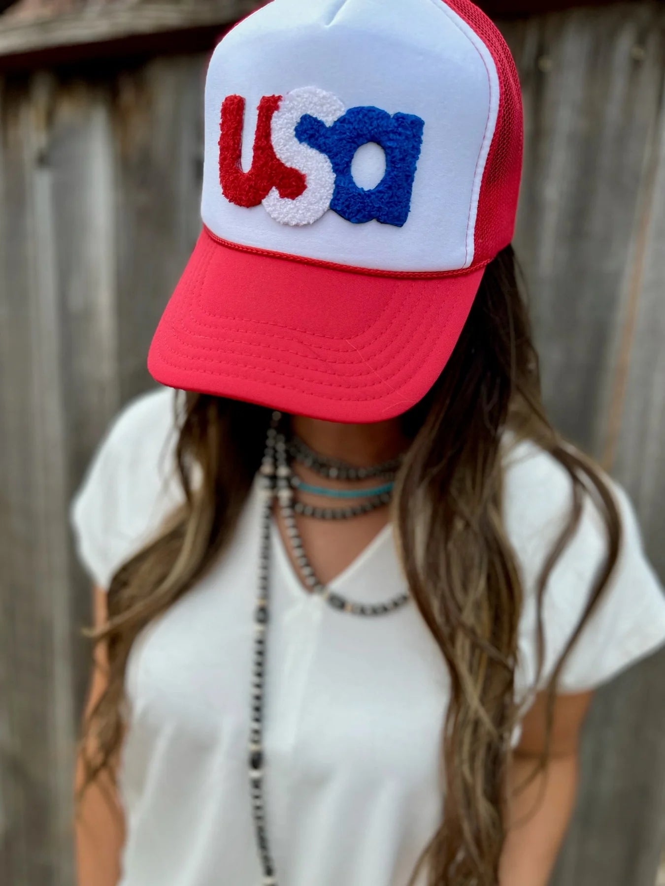 USA Chenille Foam Trucker Hat