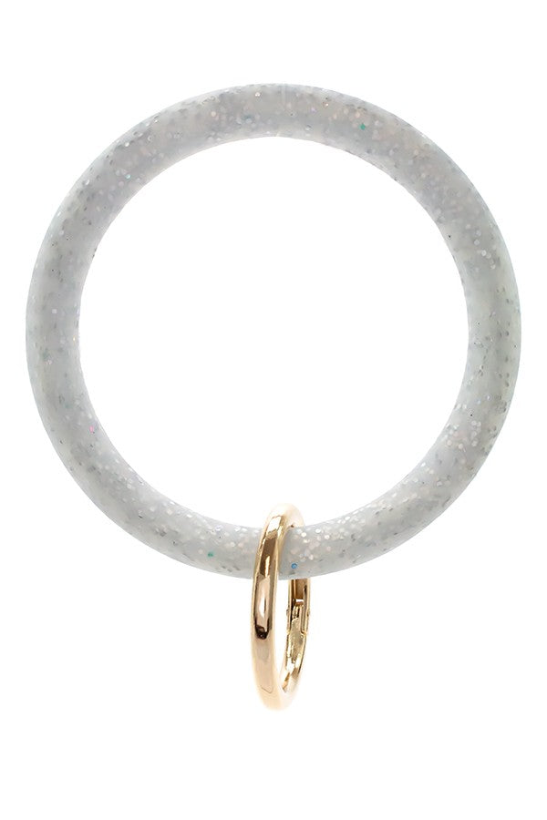 Silicone Glitter Bracelet Key Chain