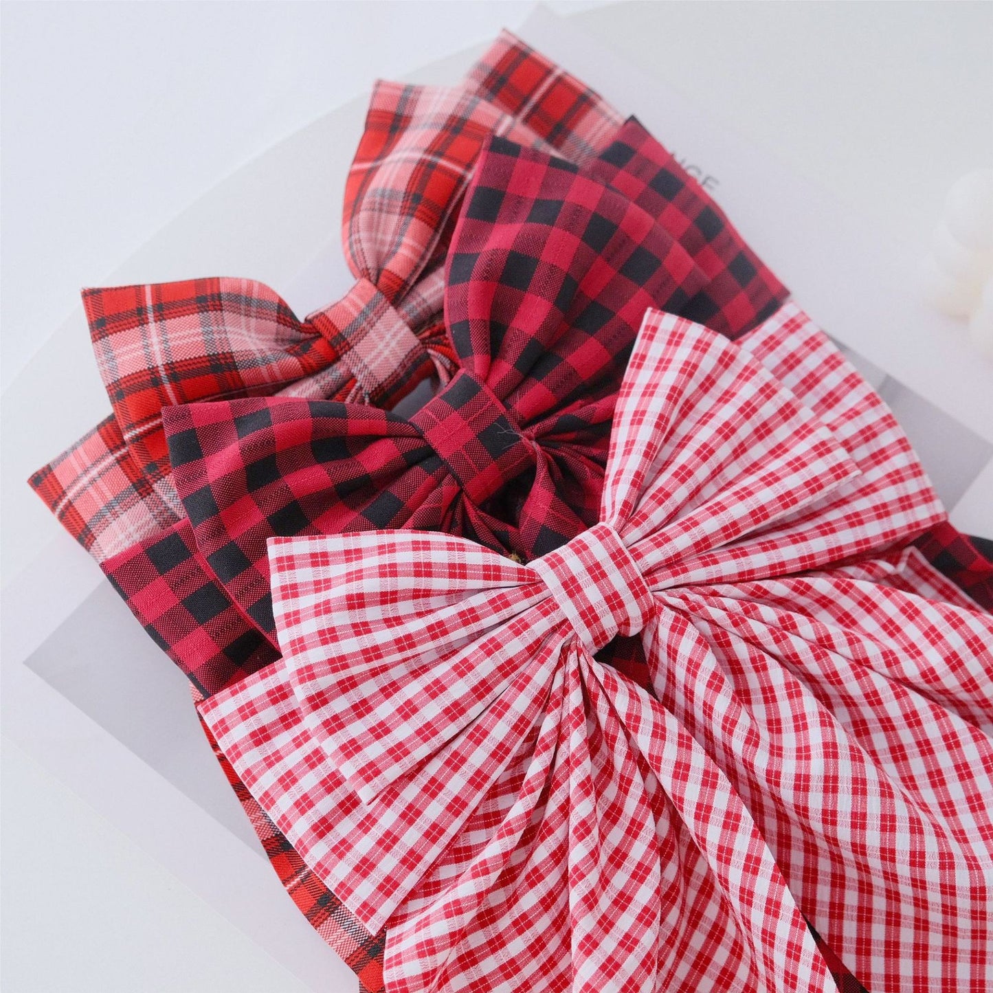 Plenty Plaid Bow Hair Clips