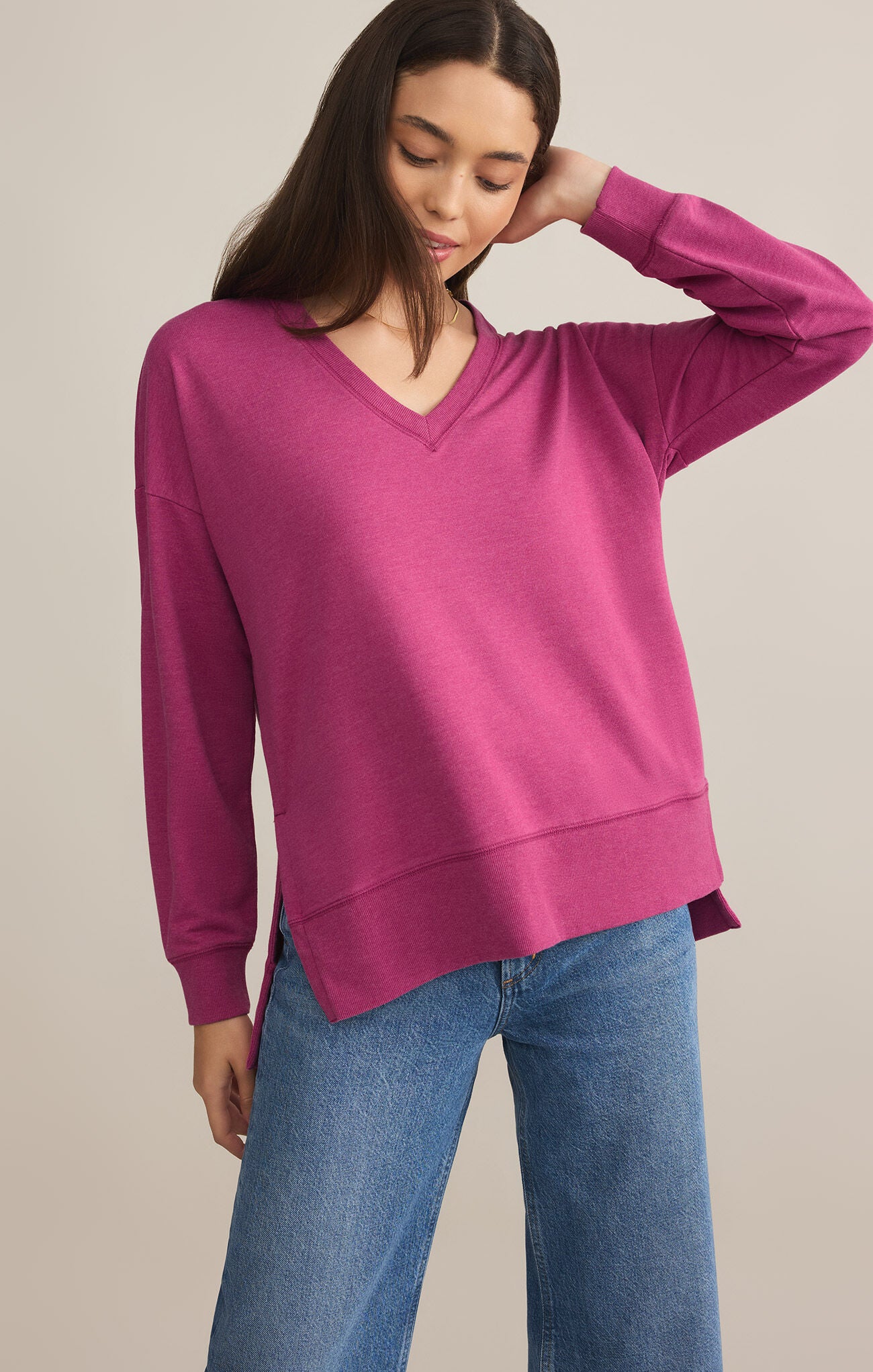 Z Supply New Fall Modern V-Neck Weekender Long Sleeve Top