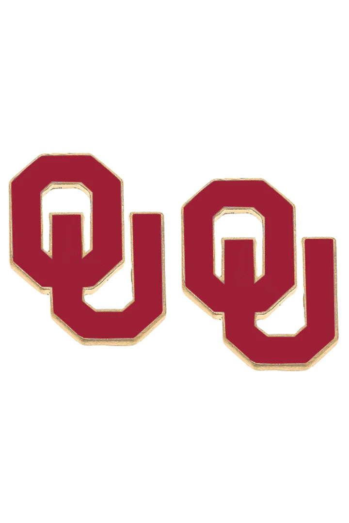 Oklahoma Sooners Enamel Stud Earrings by Canvas Style