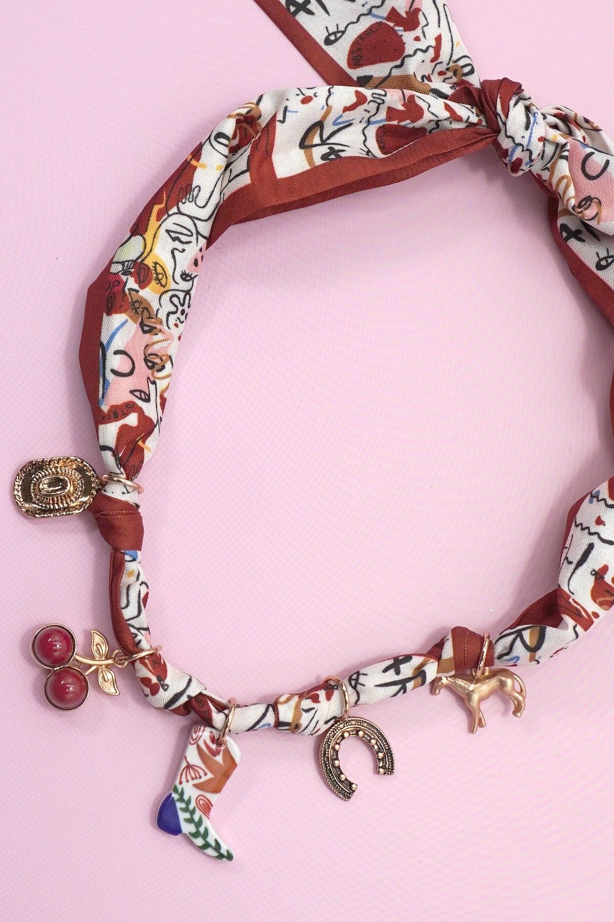 Giddy Up Scarf Charm Necklace