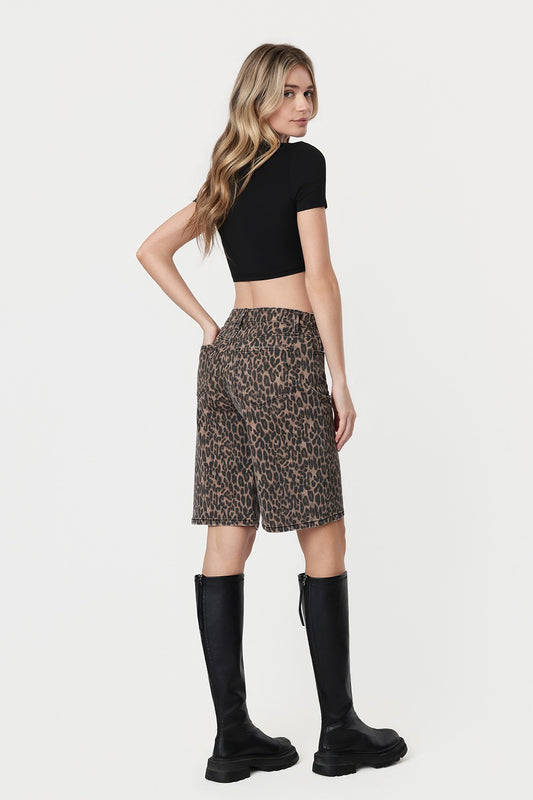 High Rise Leopard Print Jorts/Lovervet