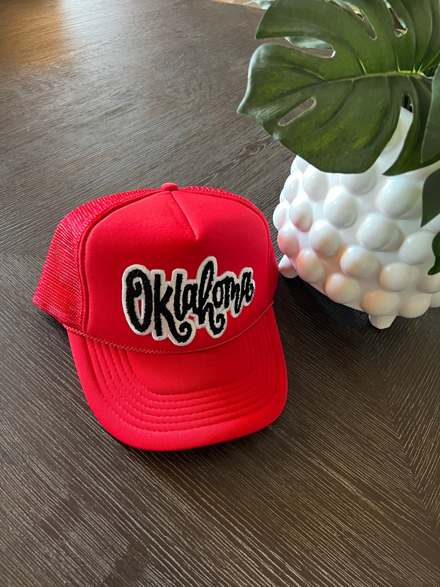 Oklahoma Chenille Patch Trucker Hat