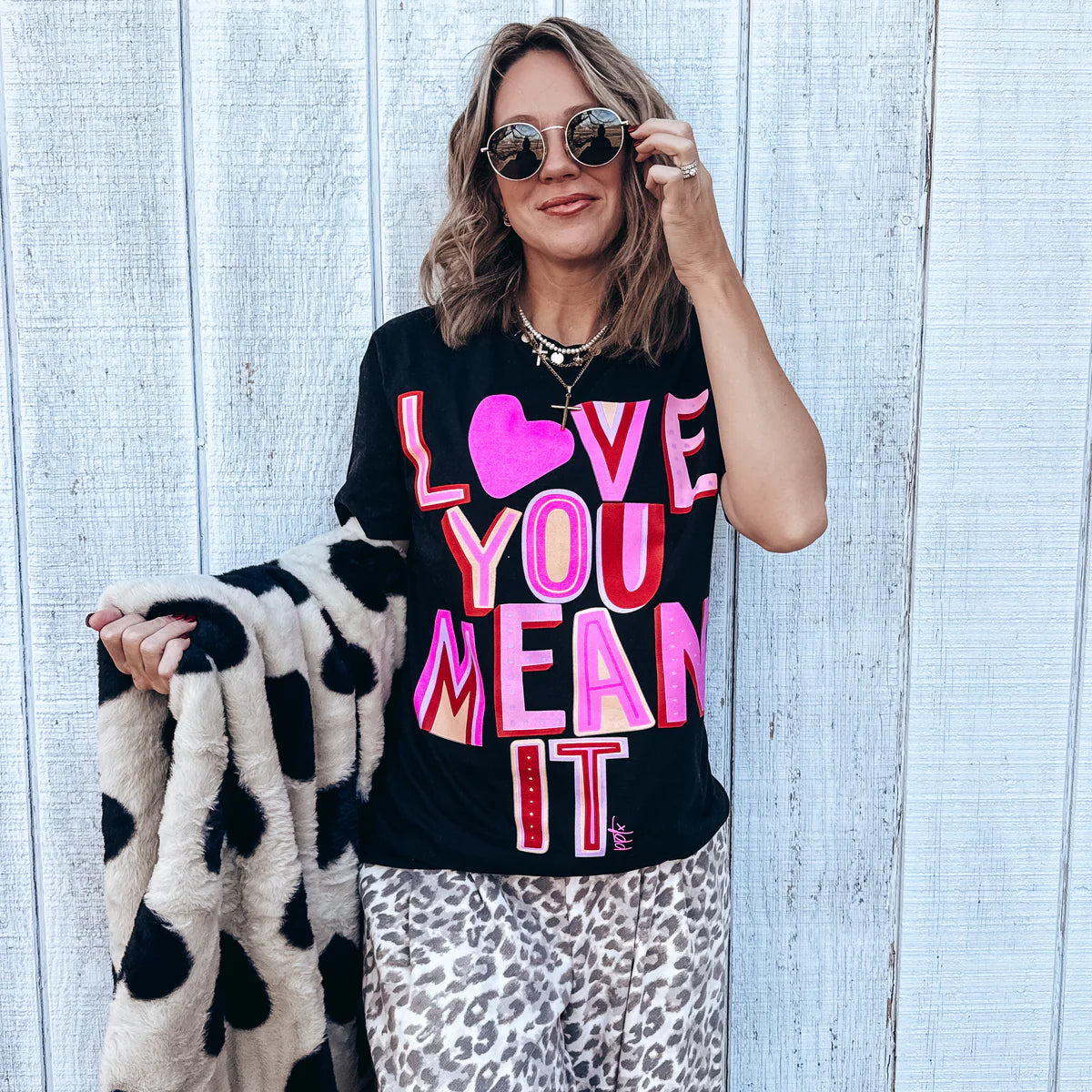 Love ya Mean it Black Graphic Tee