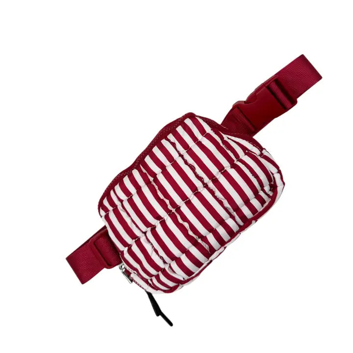 Striped Puffer Quilted Bum Bag