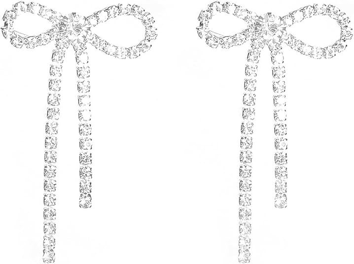 Rhinestone Bow Earrings
