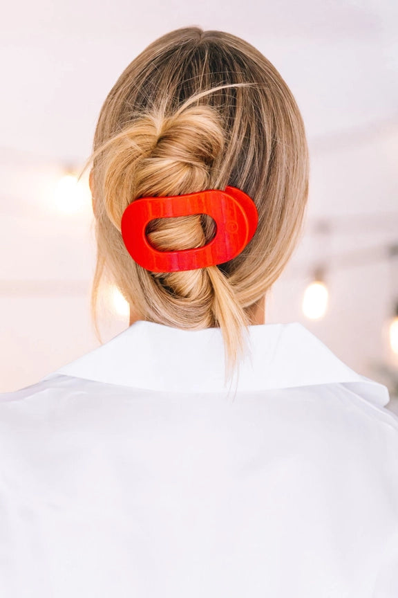 TELETIES Round Flat Hair Clip-Medium