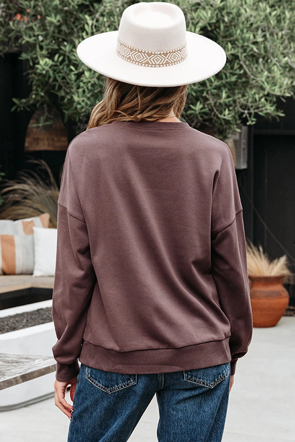Terry Bow Sweatshirt Top