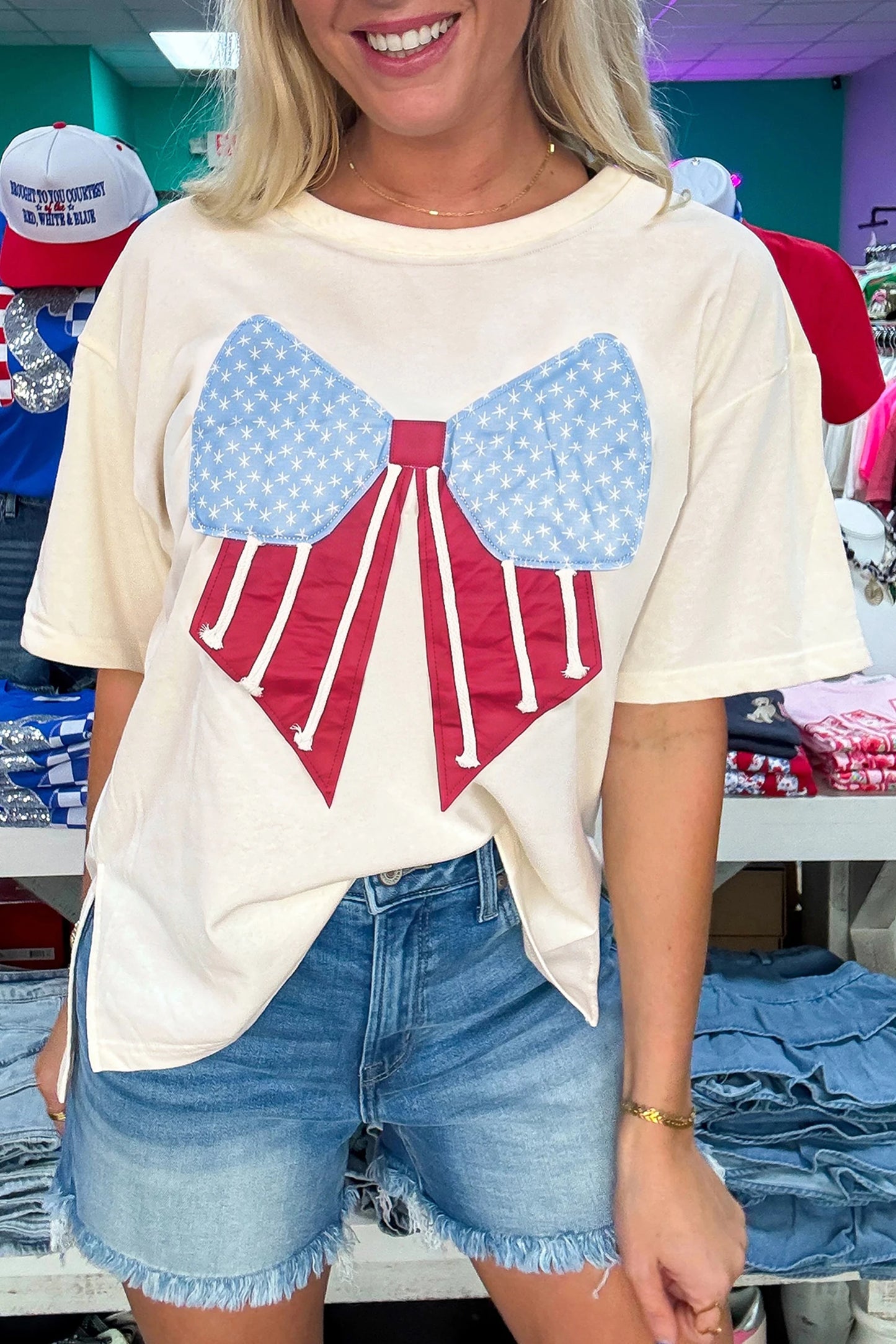 Patriotic Flag Bow Top