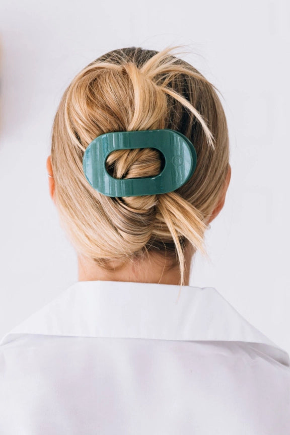 TELETIES Round Flat Hair Clip-Medium