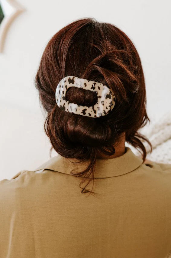 TELETIES Round Flat Hair Clip-Medium