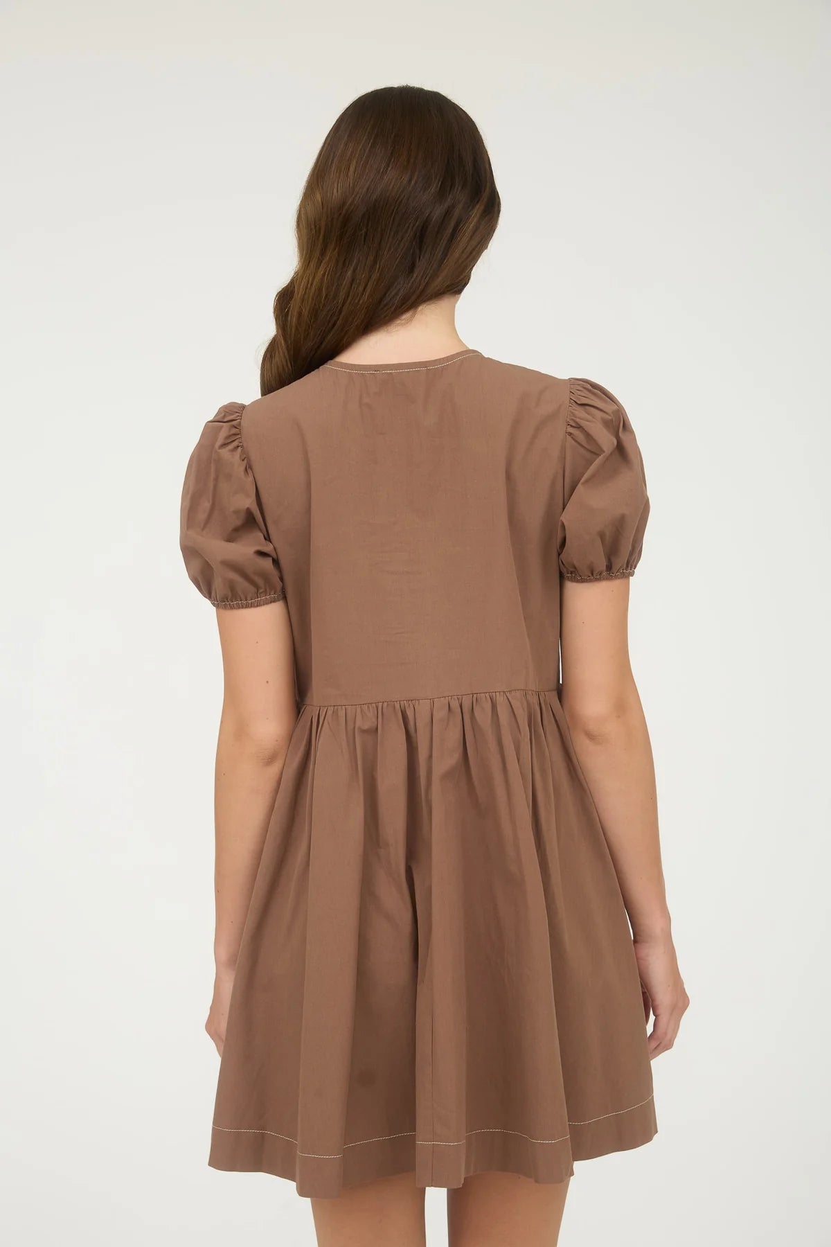 Urban Mocha Front Tie Short Dress