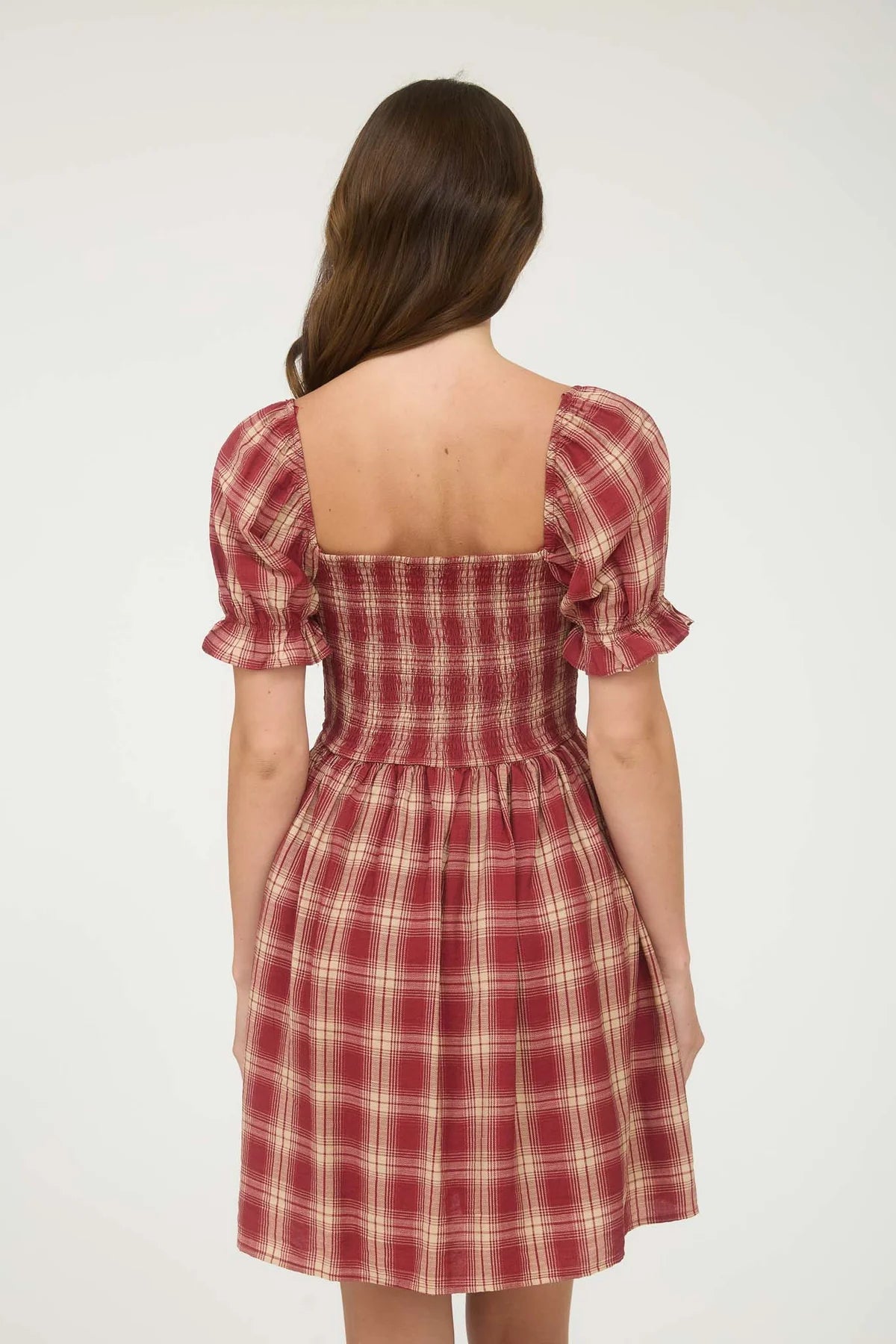 Ruby Plaid Short Dress