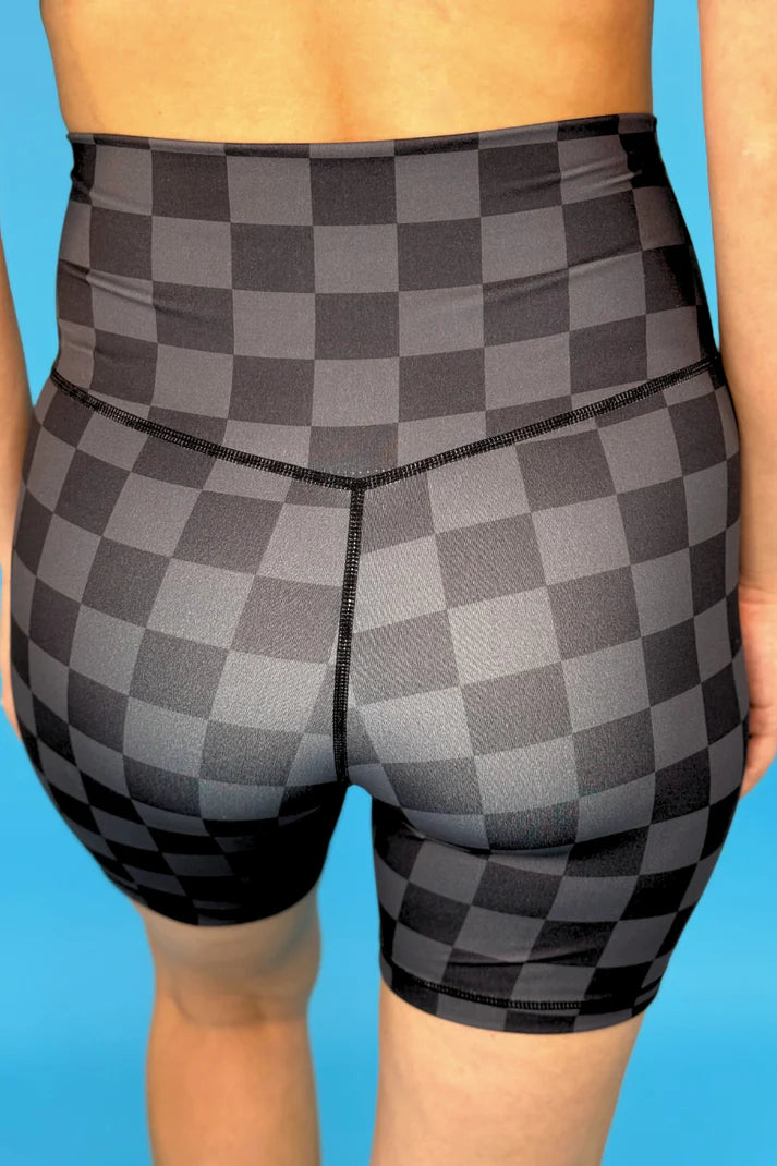 Check Back Biker Shorts