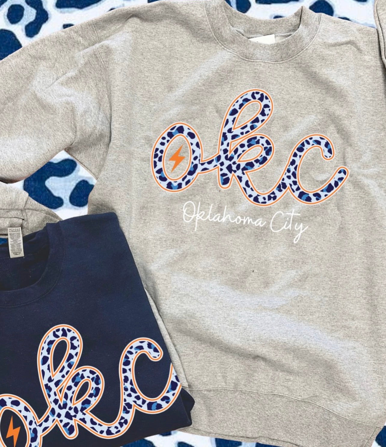 CJ OKC Script Leopard Graphic Sweatshirt