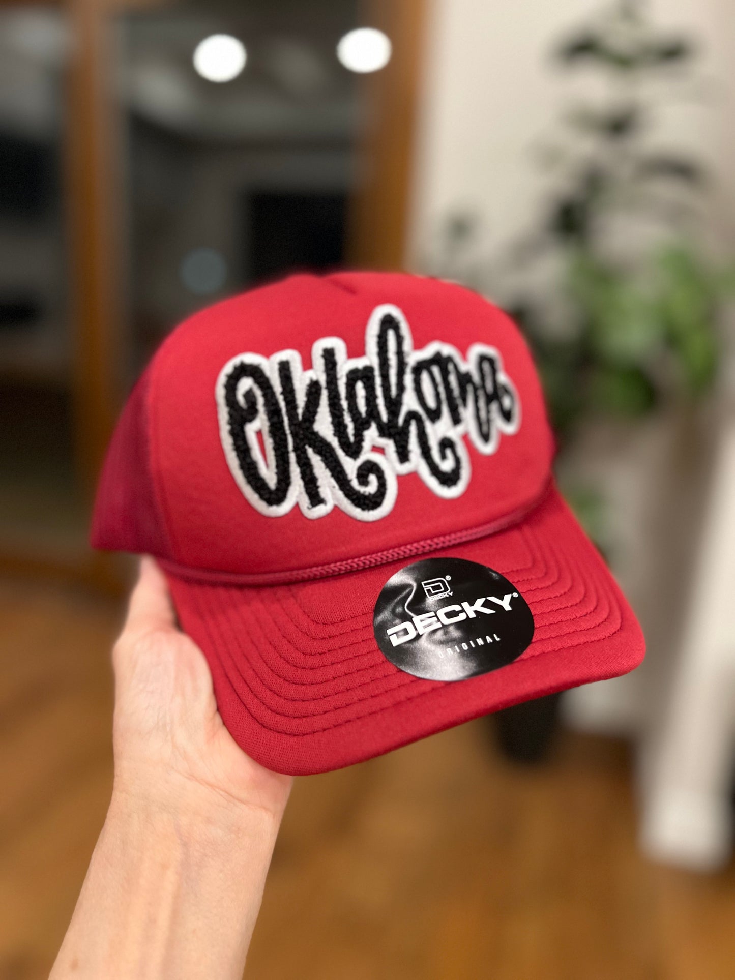 Oklahoma Chenille Patch Trucker Hat