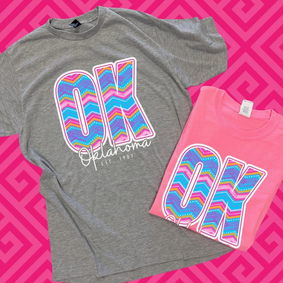 CJ Bright Oklahoma Chevron Graphic Tee