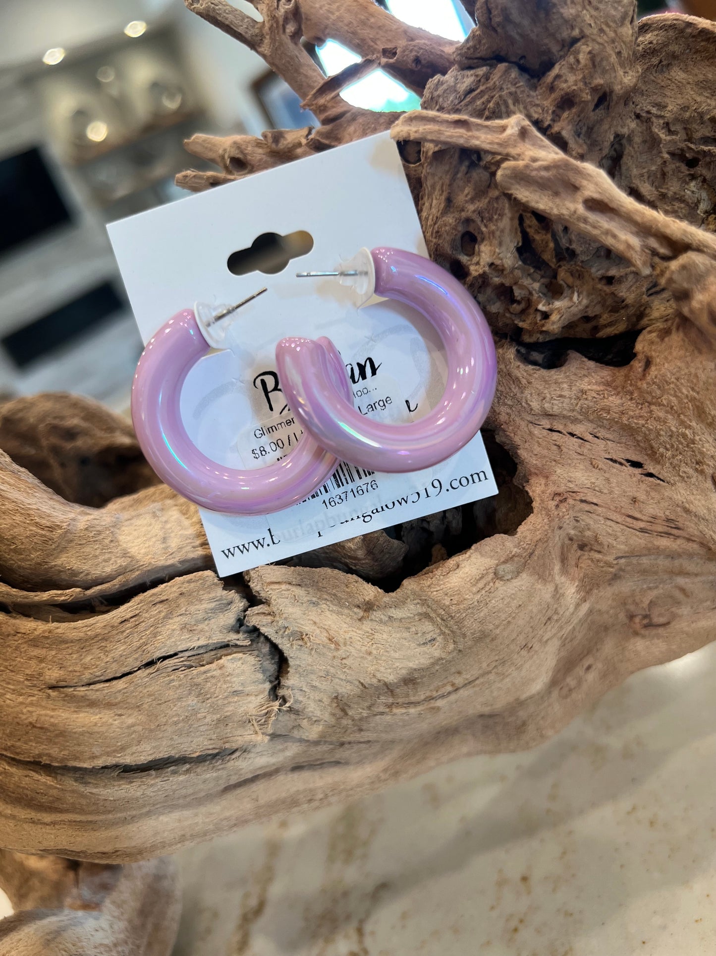 Glimmer Iridescent Hoop Earrings