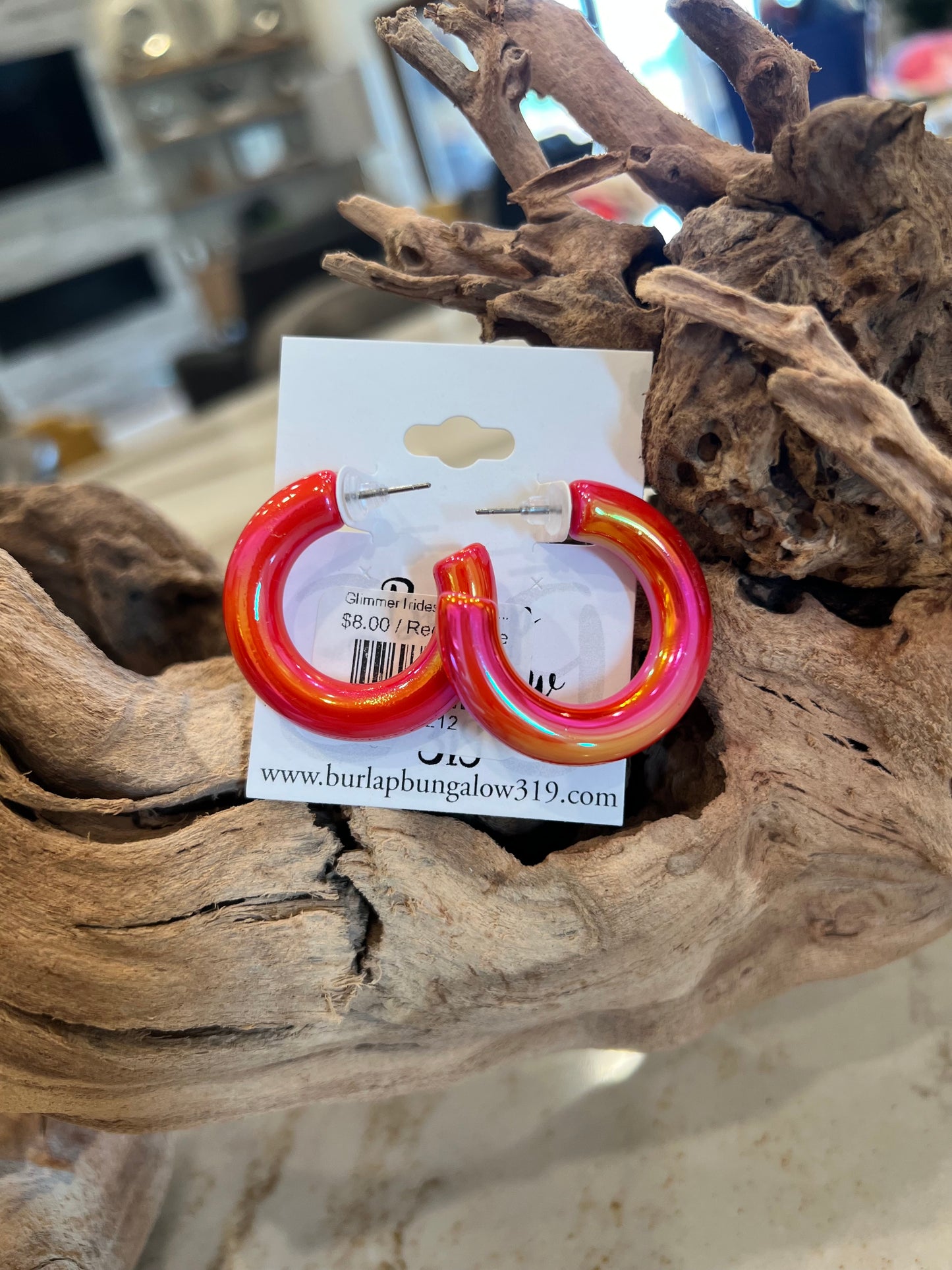 Glimmer Iridescent Hoop Earrings