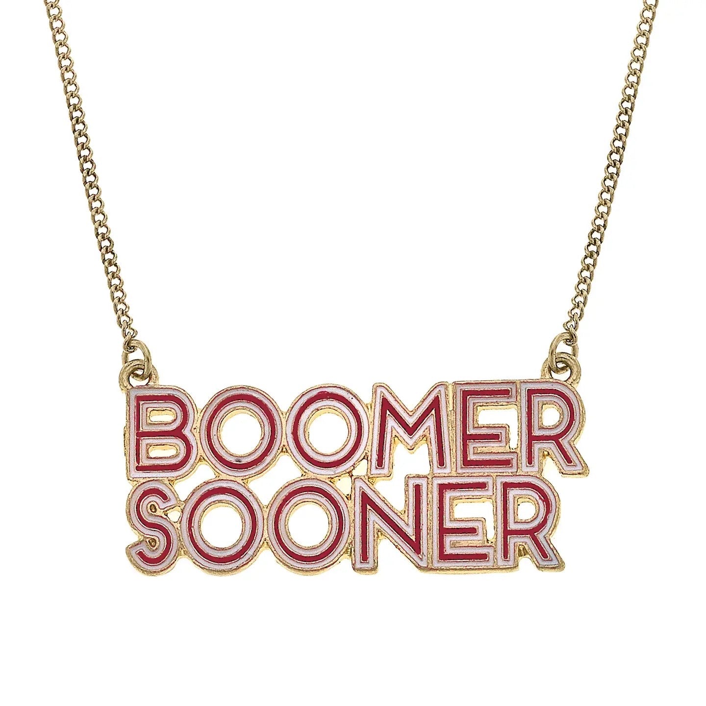 Oklahoma Sooners Outline Enamel Necklace by Canvas Style
