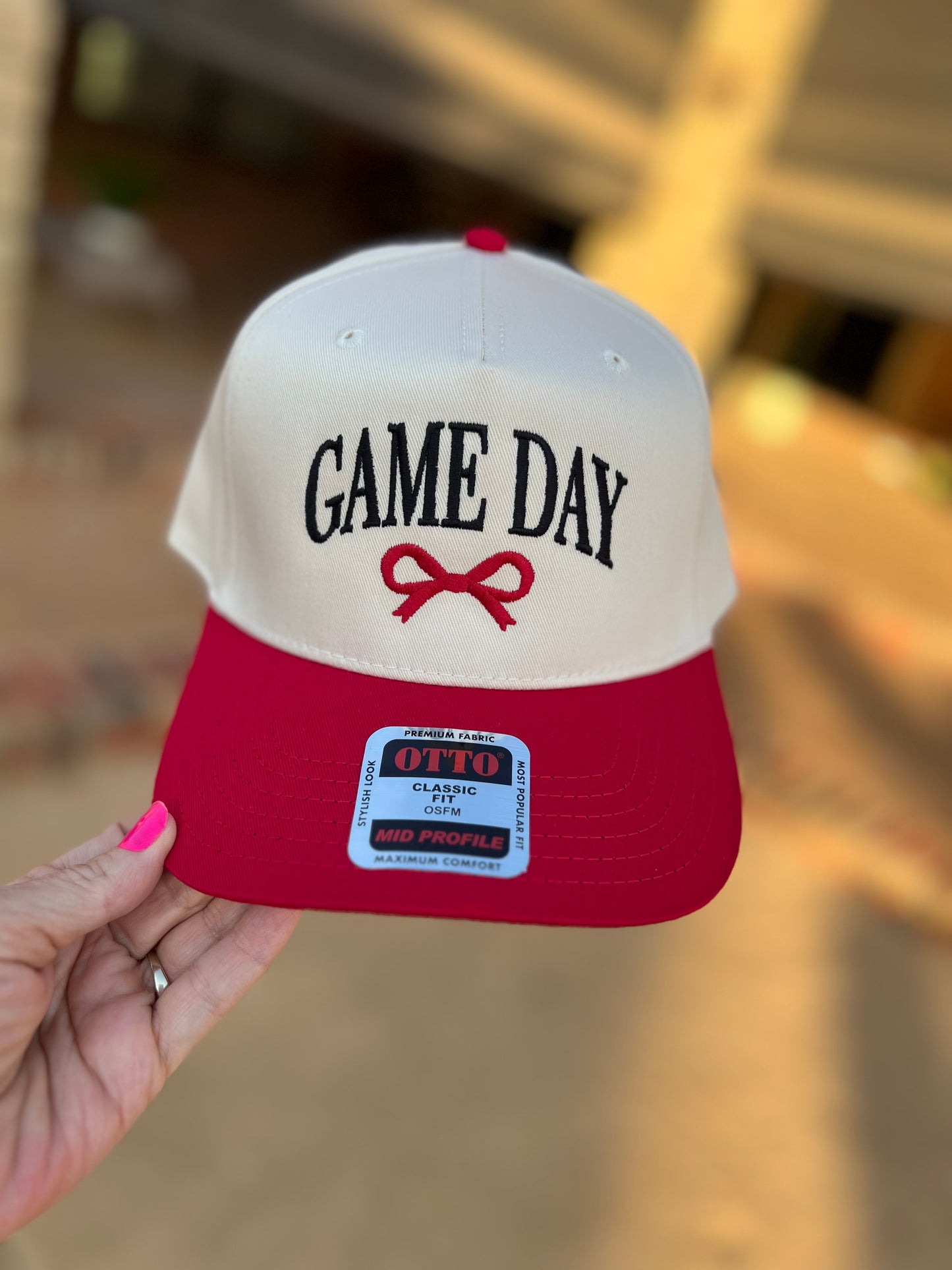 Game Day Bow Embroidered Hat