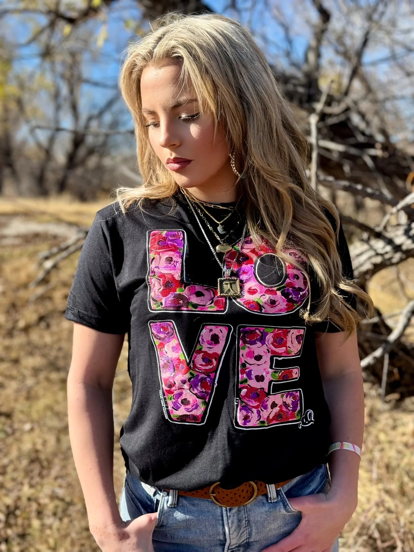 Callie Anne Stacked Floral Love Graphic Tee