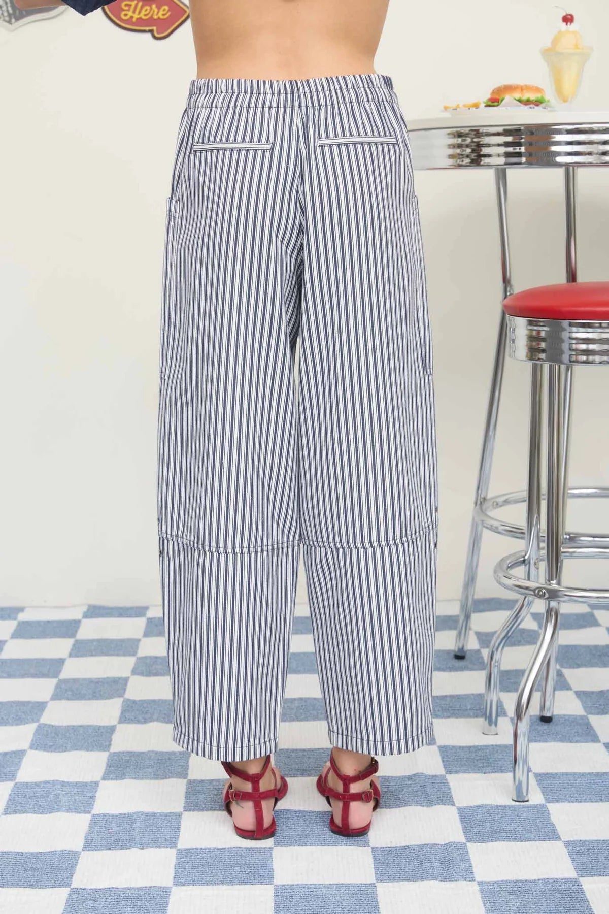 Striped Pocket Wide Leg Pants