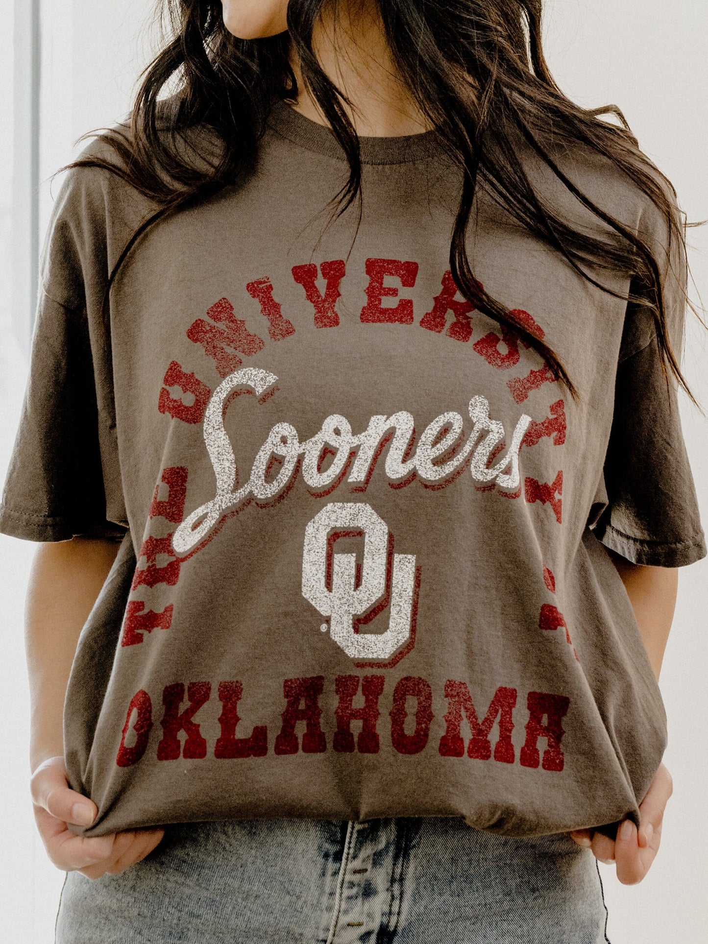 OU Sooners Draft Charcoal Thrifted Graphic Tee by LivyLu