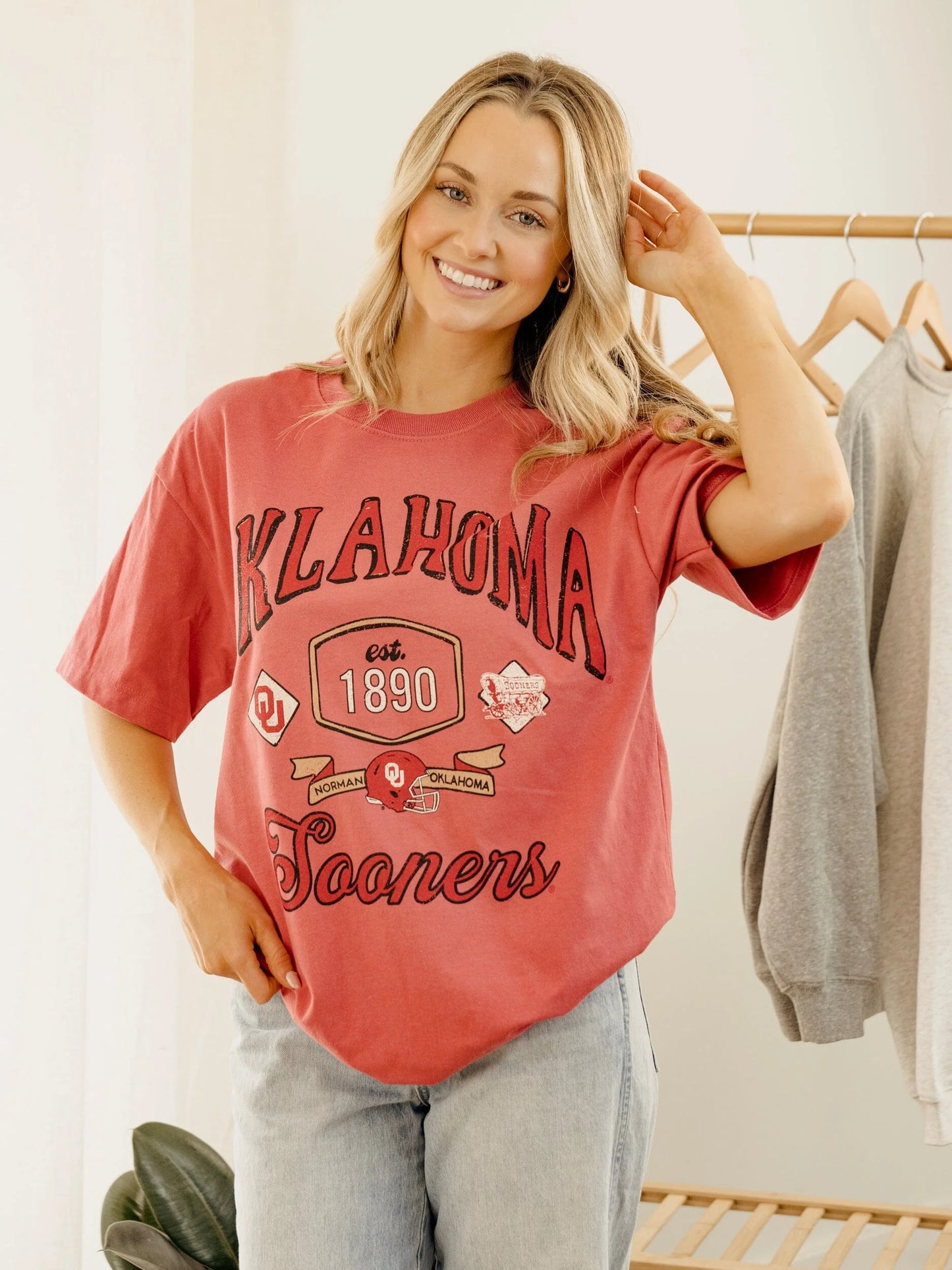 OU Sooners Patches 25 Red Heavyweight Graphic Tee by LivyLu