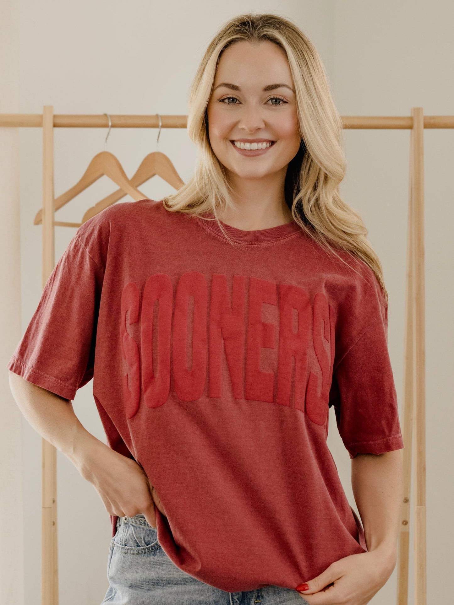 OU Sooners Mono Puff Crimson Graphic Tee
