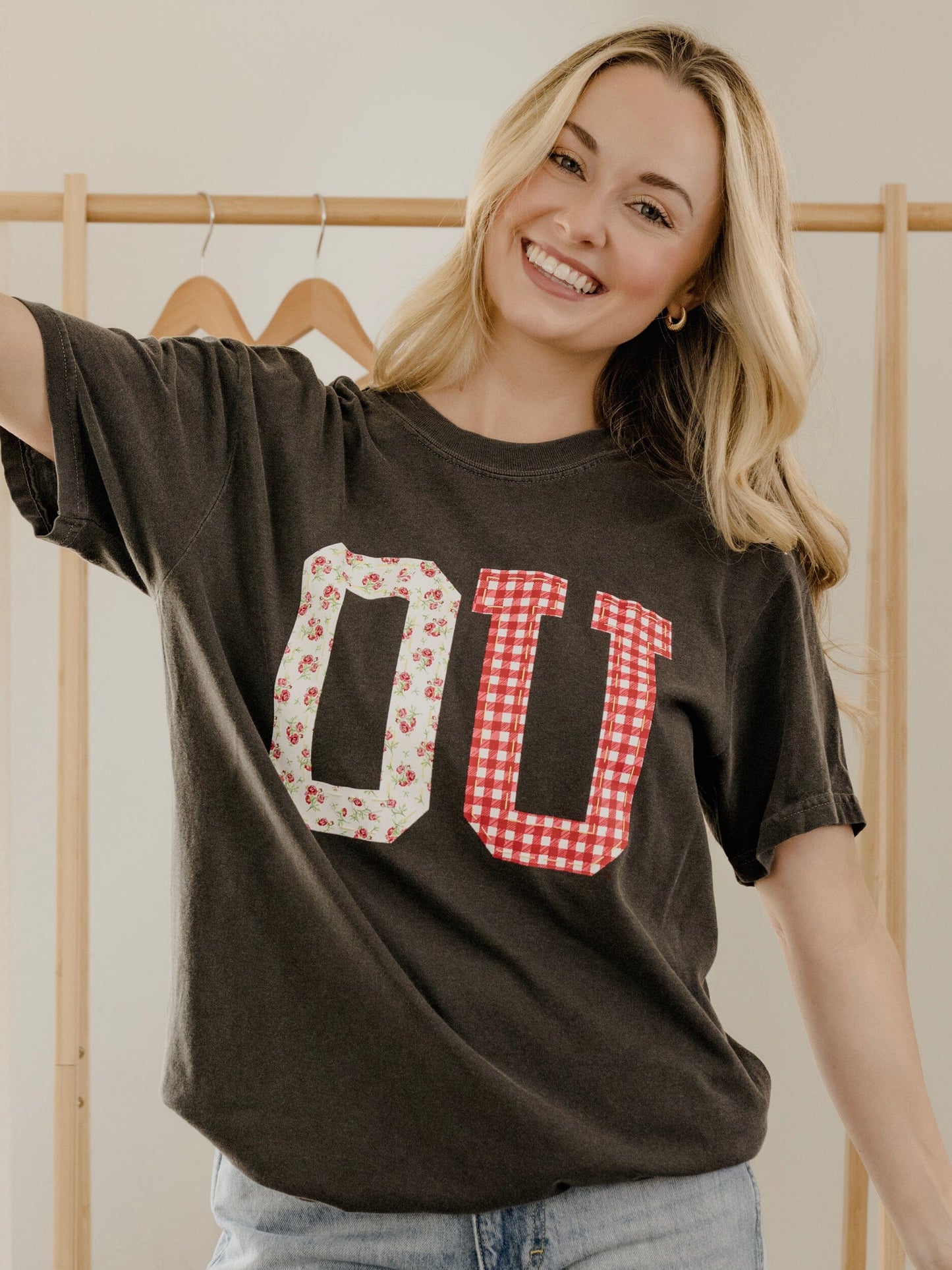 OU Sooners Quilted Puff Ink Pepper CC Graphic Tee