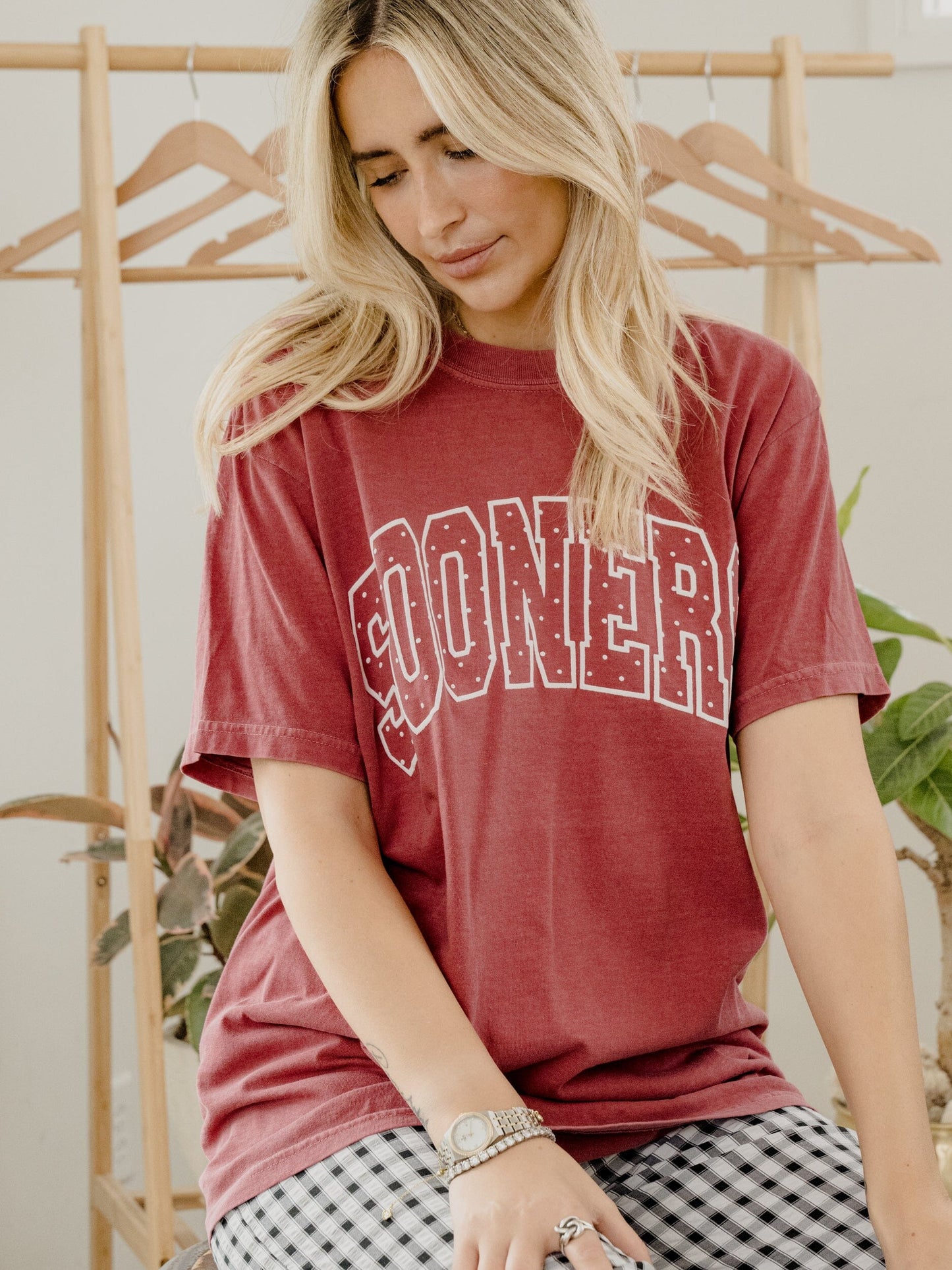 OU Sooners Polka Dot Puff Ink Graphic Tee by LivyLu