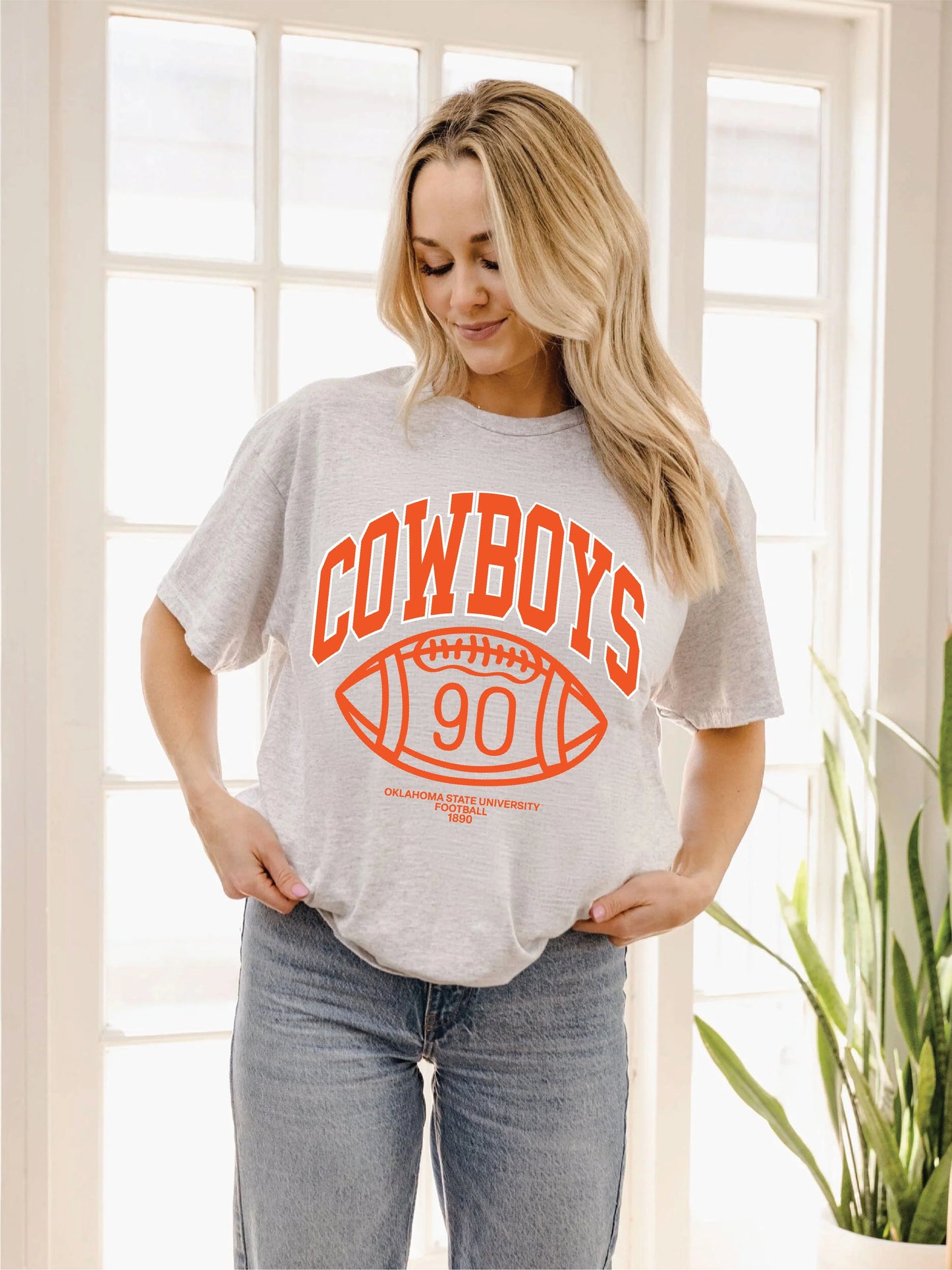 OSU Cowboys Campus Classic Ash Gray Thrifted Graphic Tee by LivyLu