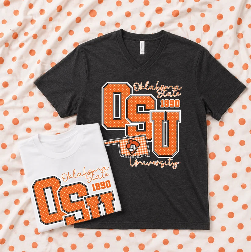 CJ Big OSU Polkadot & Gingham Graphic Tee