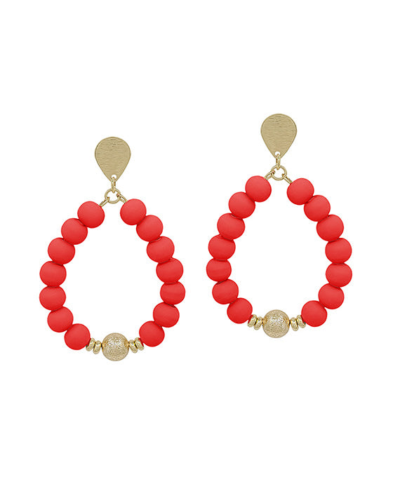 Teardrop Clay/Metal Ball Earrings