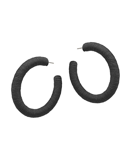 Thread Wrapped Round Hoop Earrings