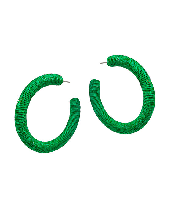 Thread Wrapped Round Hoop Earrings