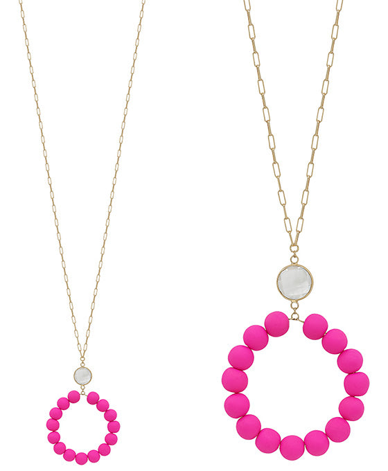 Clay Ball Round Pendant Necklace