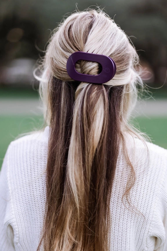 TELETIES Round Flat Hair Clip-Medium