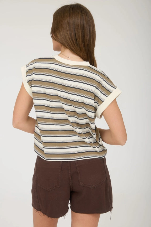 Cream Multi Stripe Top