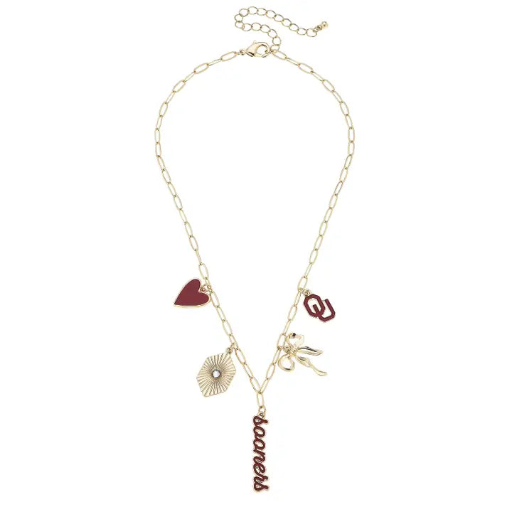 Oklahoma Sooners Paper Clip Charm Collector Necklace