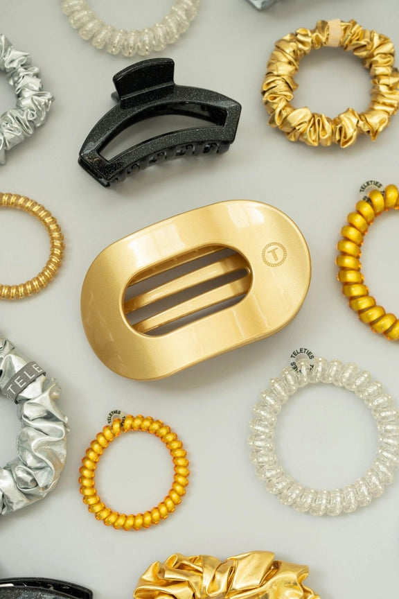 TELETIES Round Flat Hair Clip-Medium
