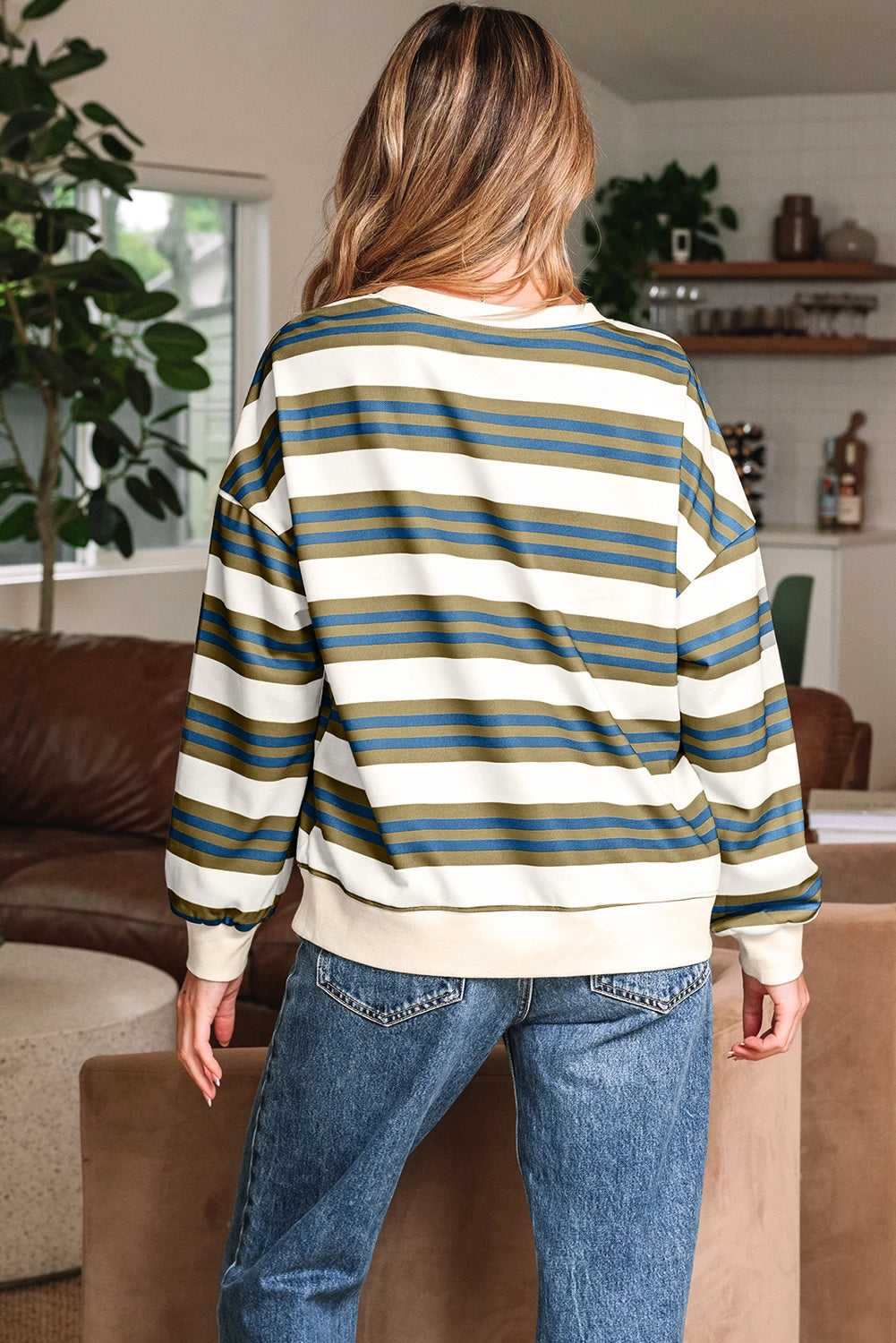 Casual Stripe Pullover Top