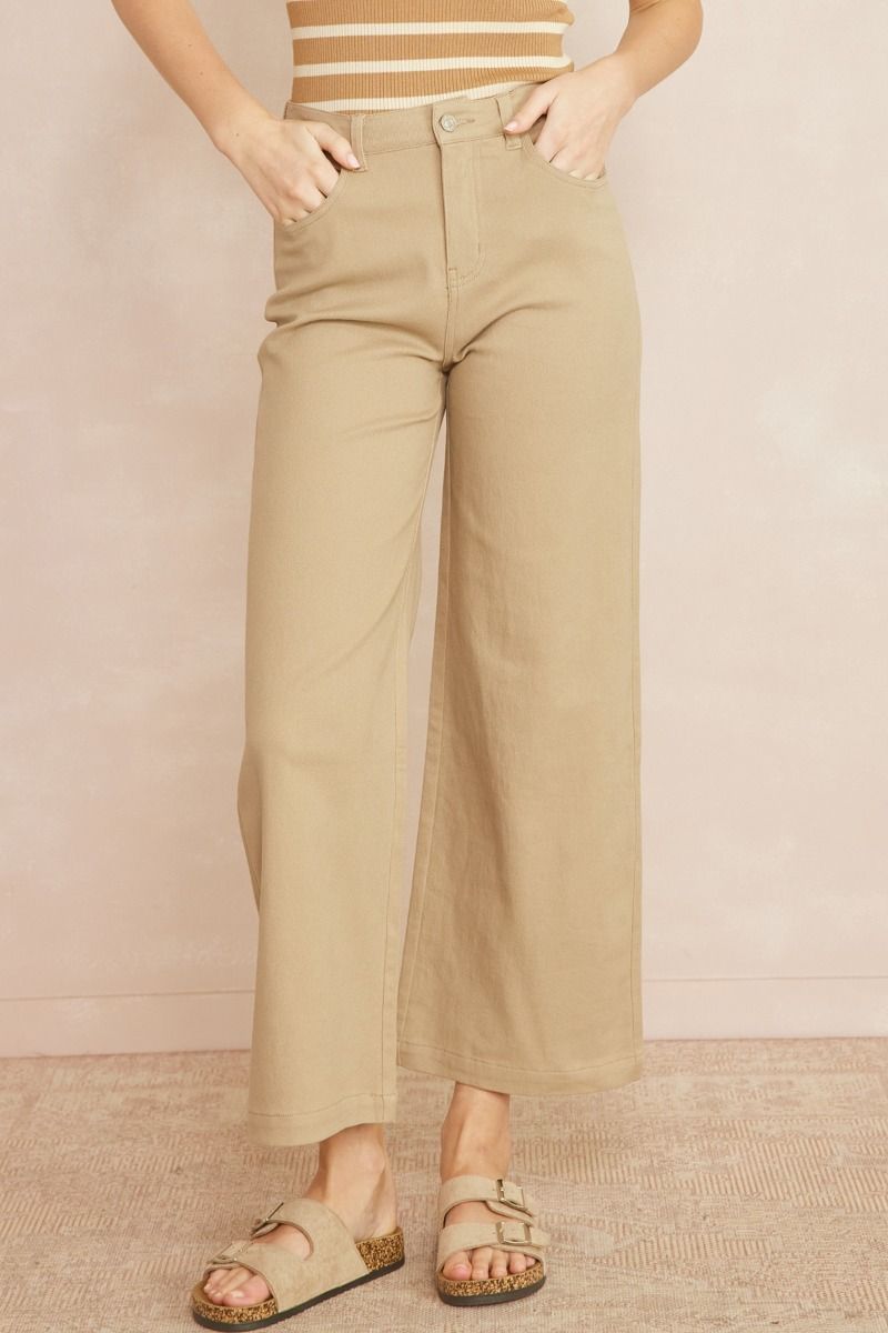 Cethrio Womens Jeans- Fashionable Button High-Waist Wide-Legs