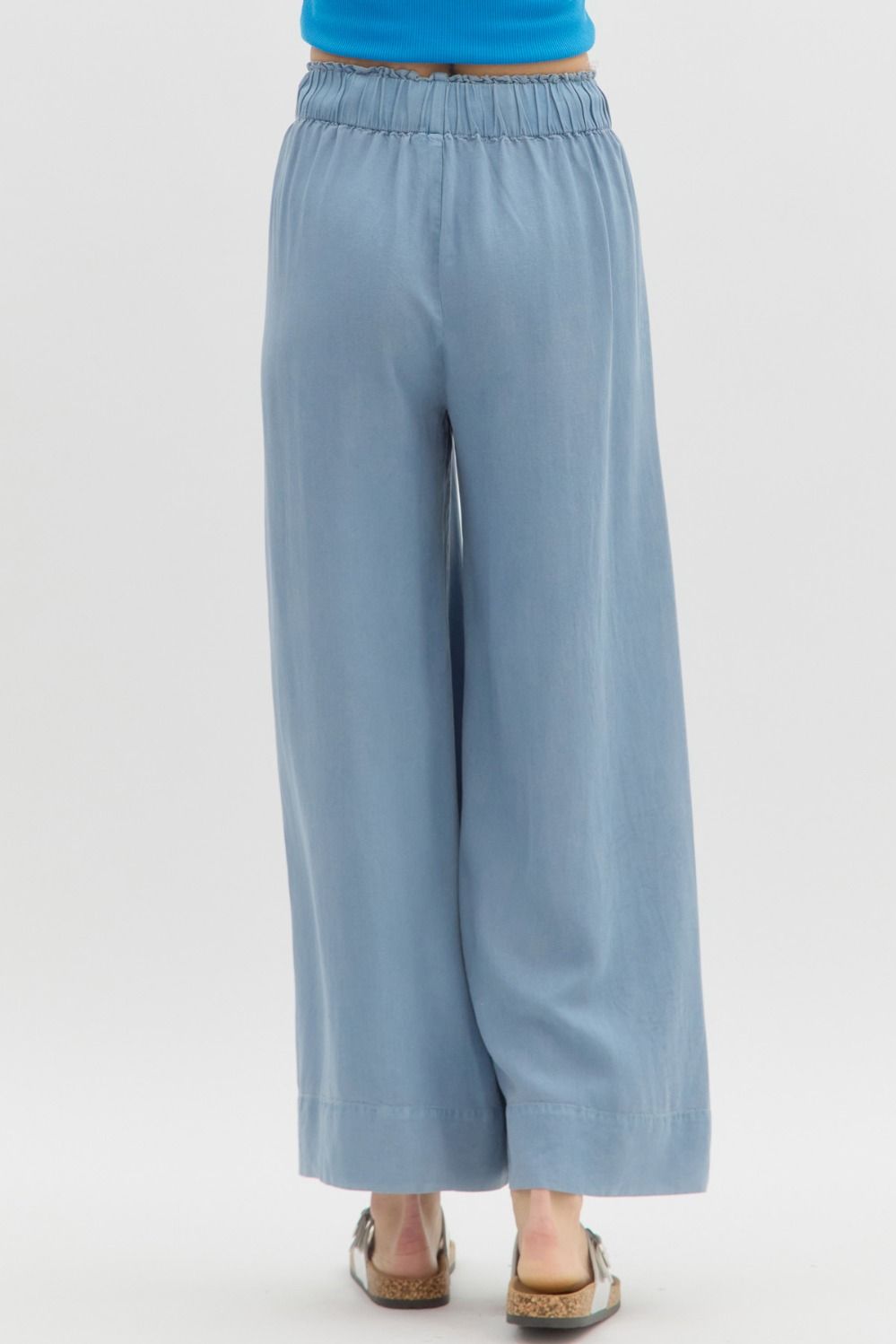 Entro High Waist Pintuck Denim Pants