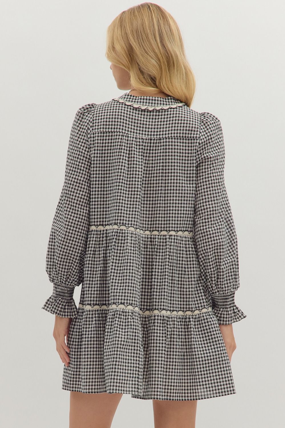 *Coming Soon*Entro Black Gingham Dress