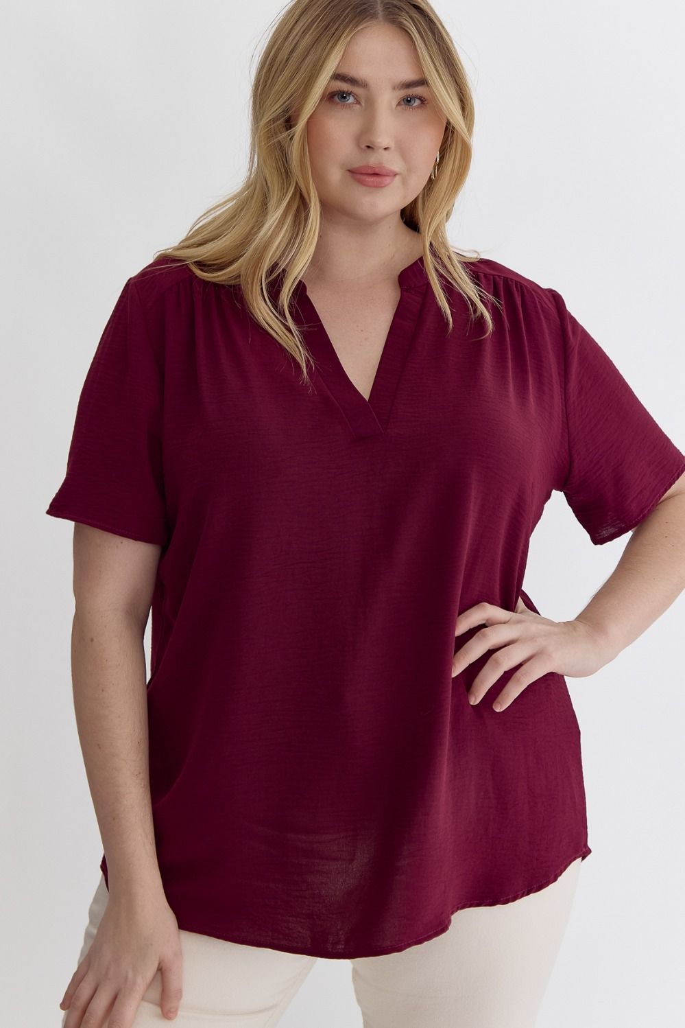 Entro V-Neck Placket Plus Top