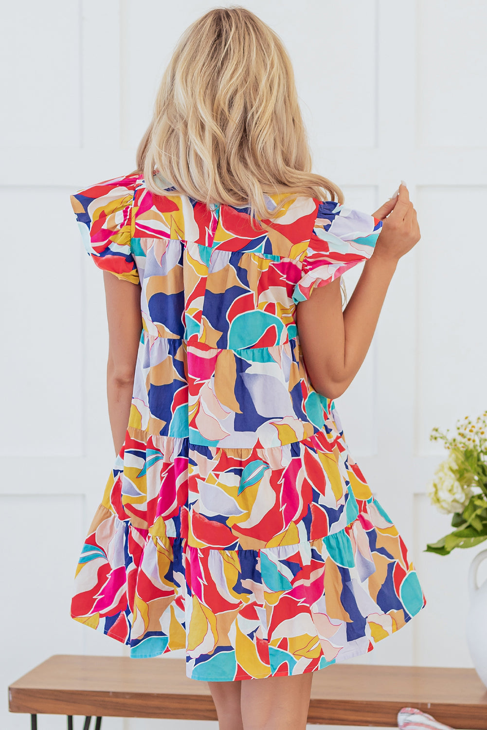 Fun In The Sun Floral Astract Short Dress