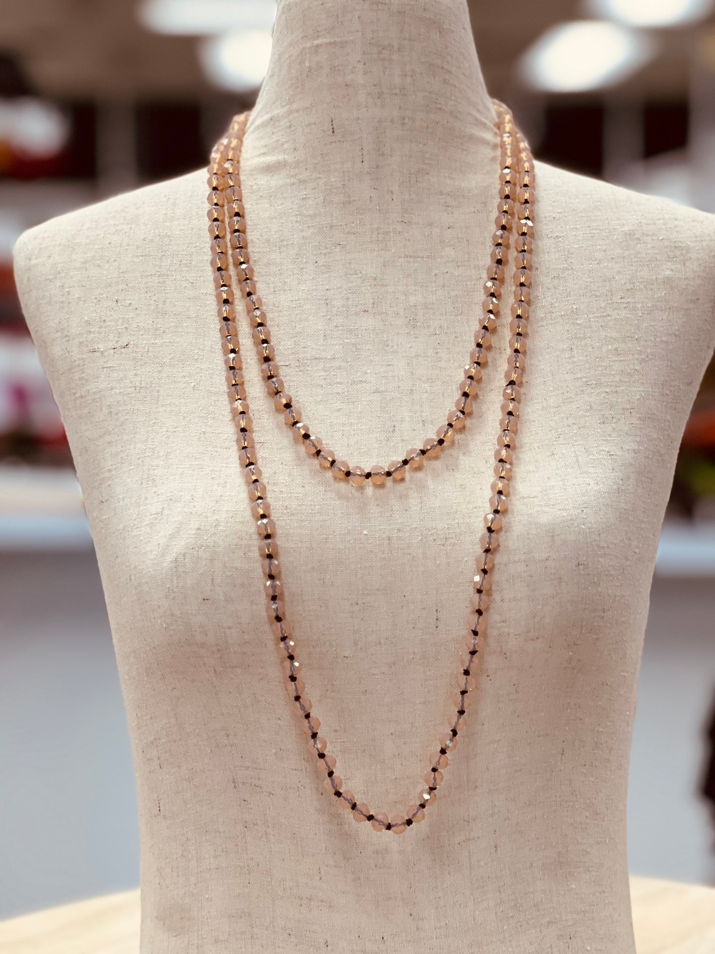 Crystal Bead Long Necklace